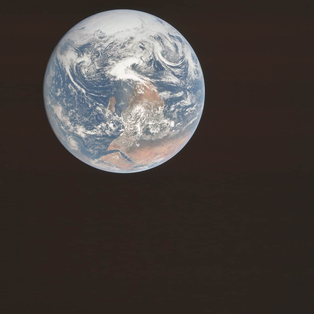 The original look of AS17-148-22727, the photograph that would come to be known as the Blue Marble.