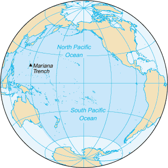 Map of the Pacific Ocean. Map: CIA Factbook, public domain.