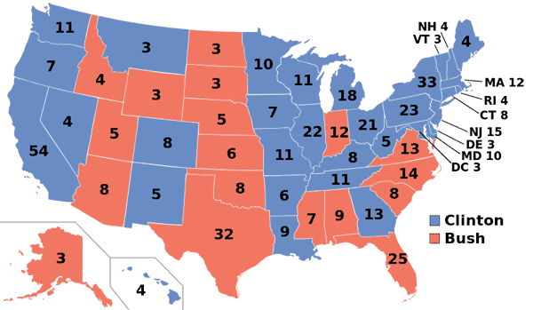 1992 presidential election map.