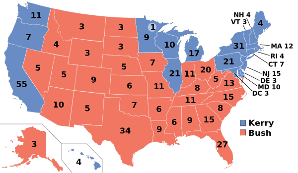 2004 presidential election map.