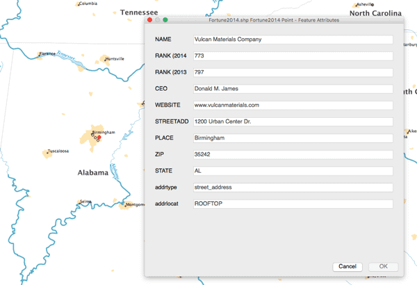 In a GIS, each piece of data contains a geographic location and attributes.