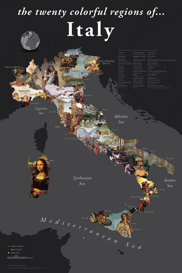 Map of Italy by David McCarter.