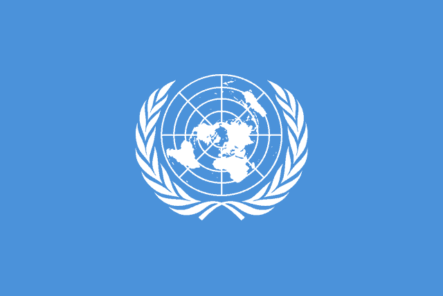 Second and final version of the UN emblem as shown on the flag. Adopted December 7, 1946.