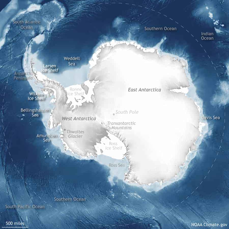 Map of Antarctica.