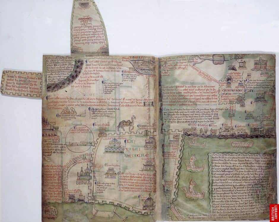 Matthew Paris’s Map of the Route to Jerusalem. St Albans, c.1250 British Library Royal MS 14 C vii, f. 5