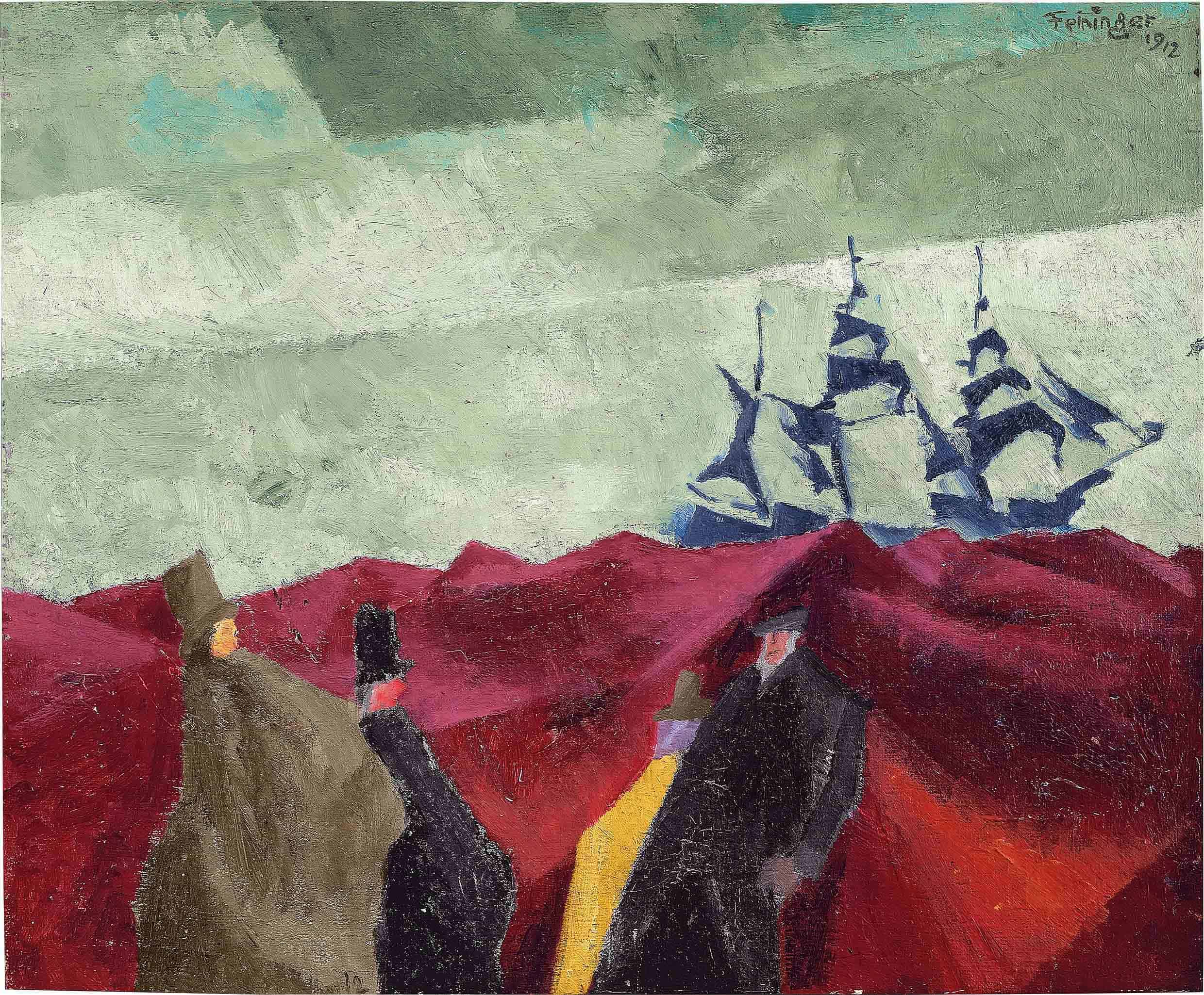 Lyonel Feininger: „Rotes Meer und blaue Barke“, 1912 | Privatbesitz | © VG Bild-Kunst, Bonn 2025
