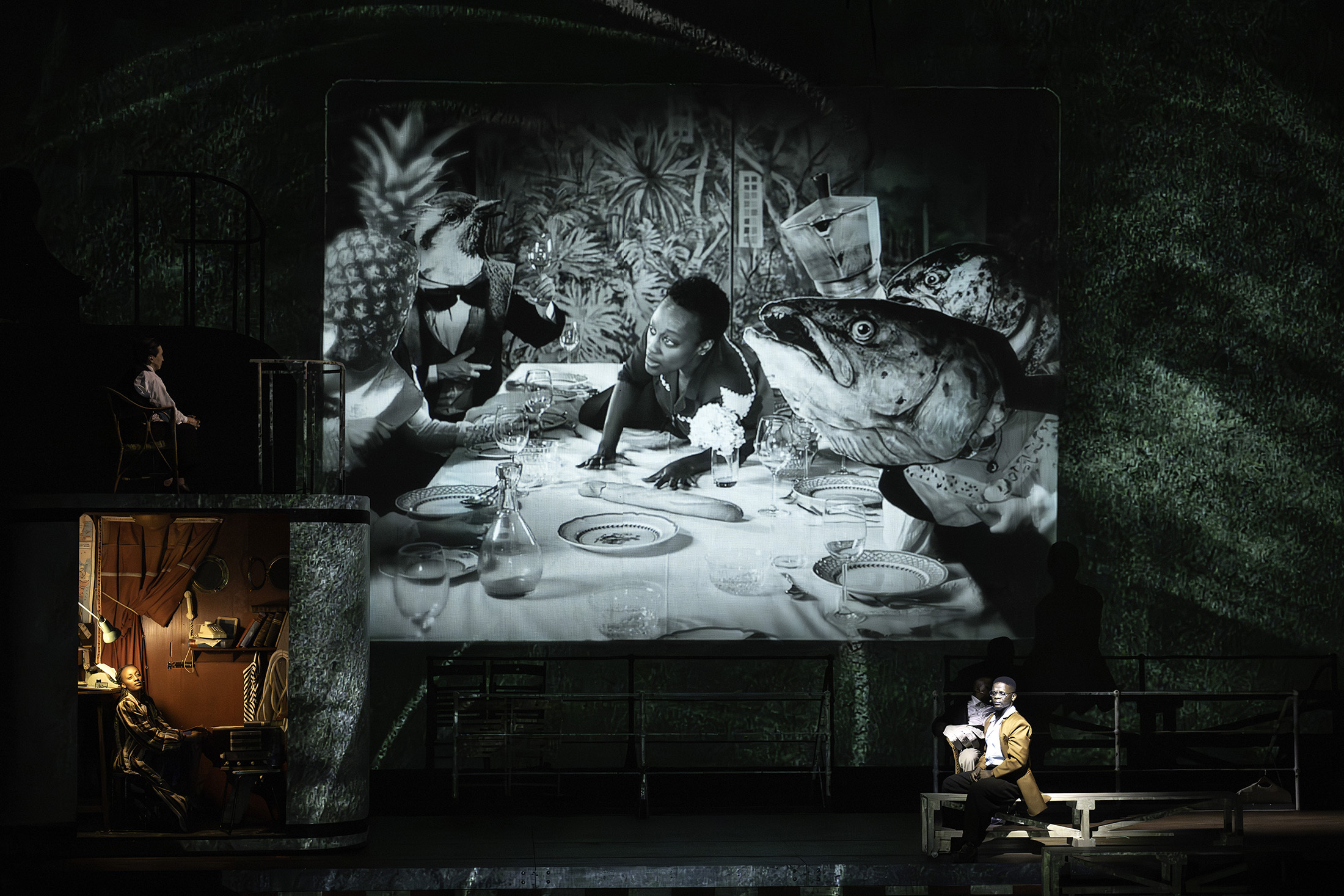 Szene aus William Kentridges "The great yes the great no". Foto: Monika Rittershaus