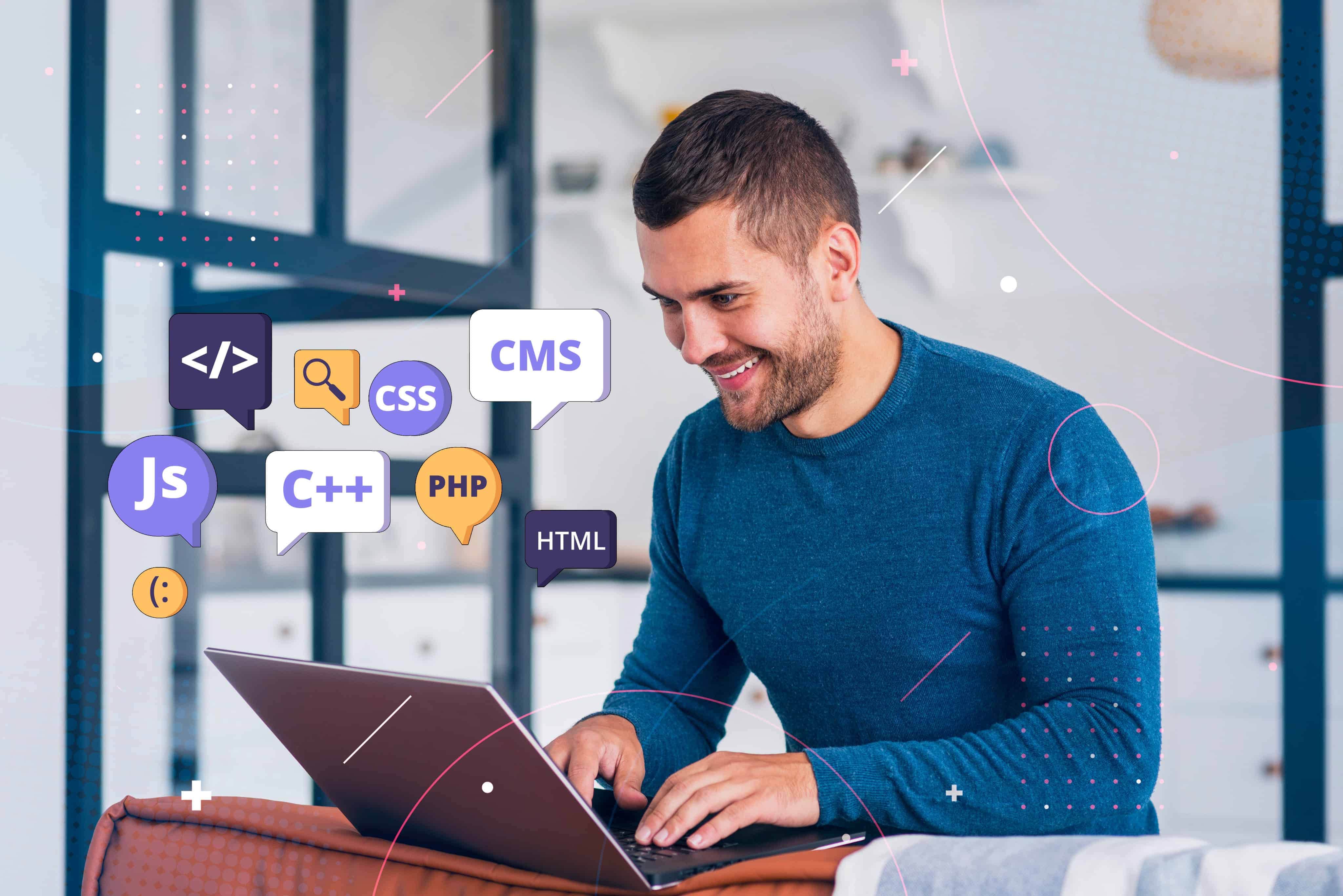 Developer working on website