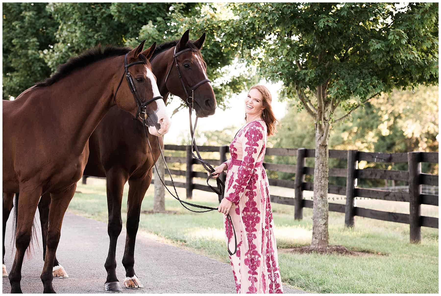 horse and rider whimsical dress portraits