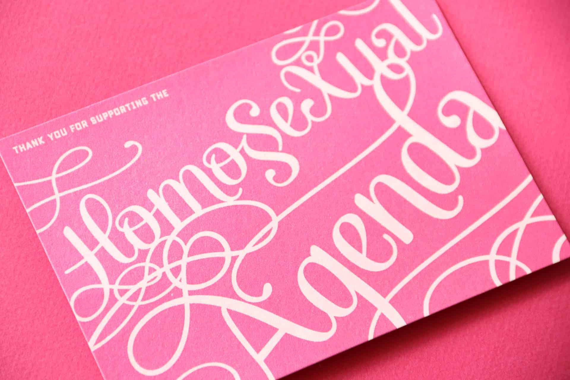 SONG Homosexual Agenda Postcard