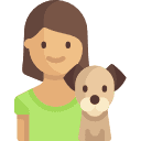 Young woman and dog icon