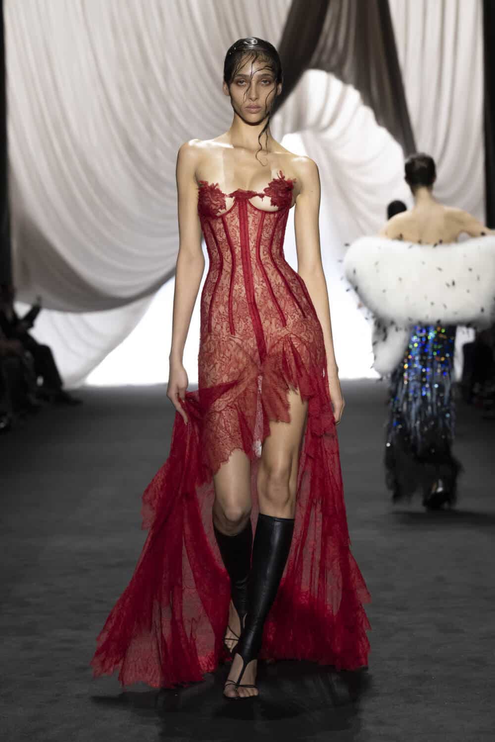 ludovic de saint sernin red dress Jean Paul Gaultier x Ludovic De Saint Sernin: Couture SS25