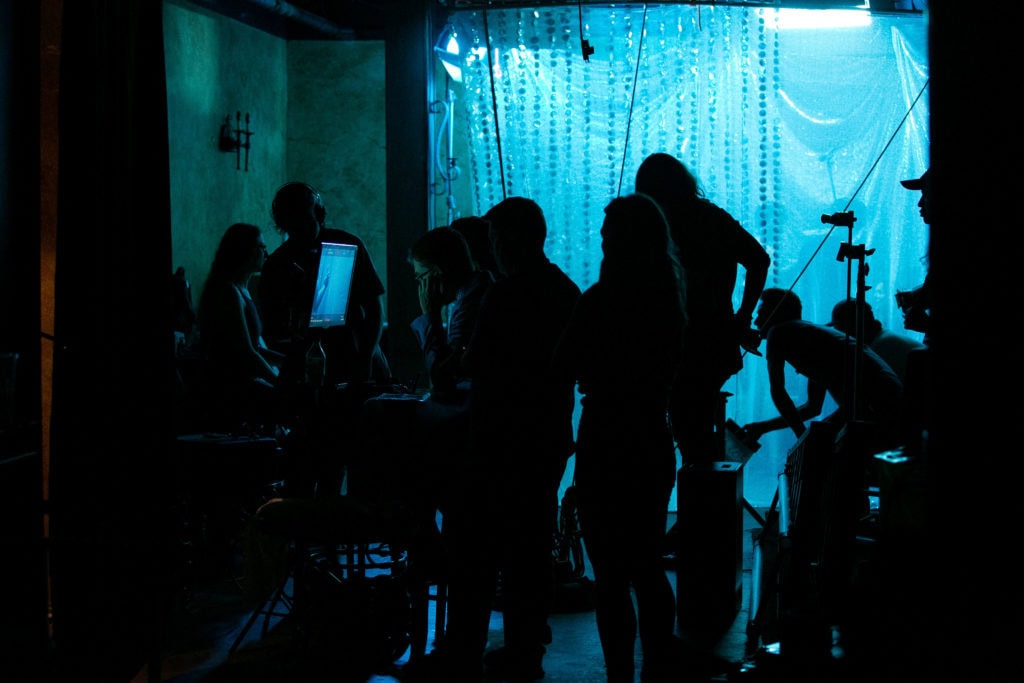 Axel Roldos on the set of Angel of Anywhere