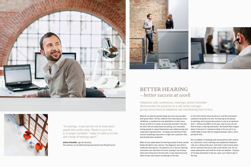 Stories aus dem Leben von Kunden des Hörgeräteherstellers Sonova, Fotos für einen Geschäftsbericht