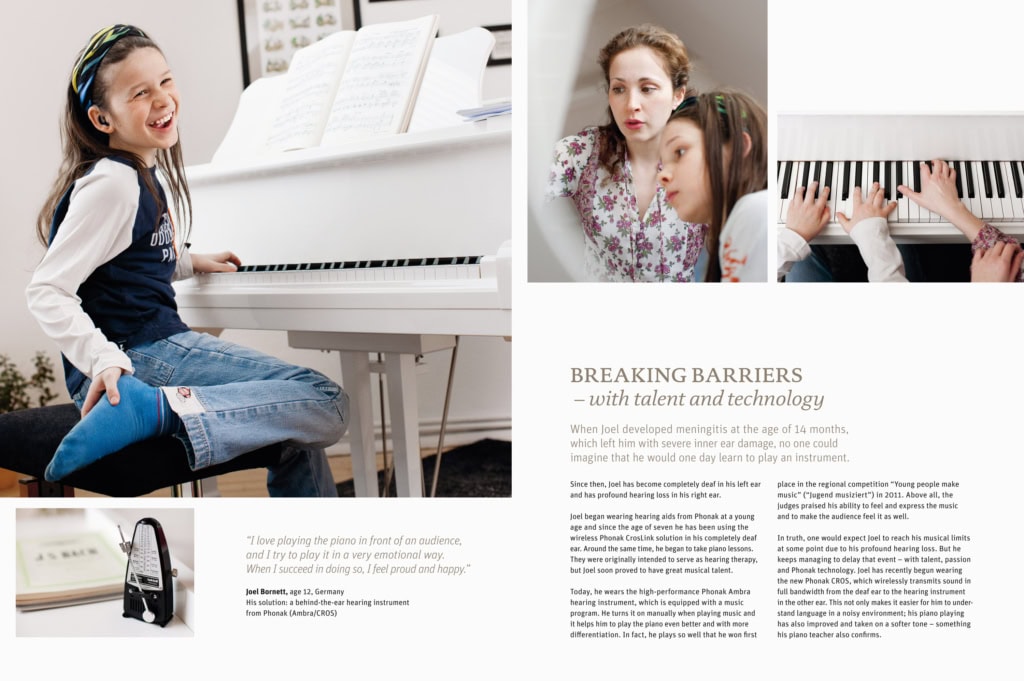 Stories aus dem Leben von Kunden des Hörgeräteherstellers Sonova, Fotos für einen Geschäftsbericht