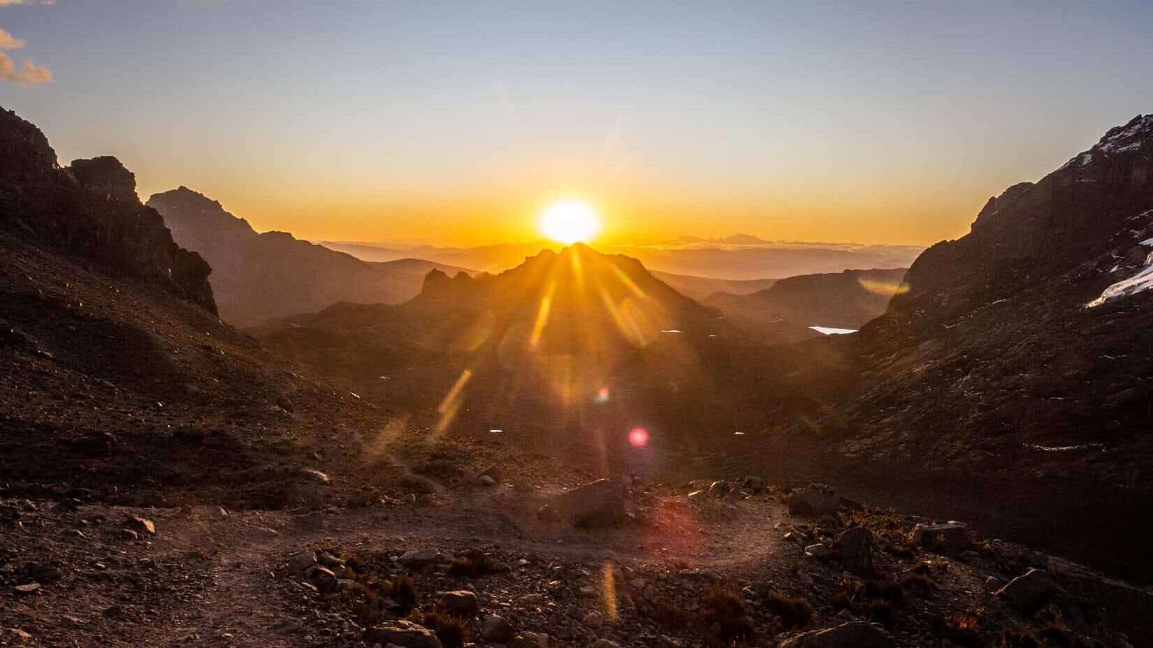 trek ausangate coucher de soleil