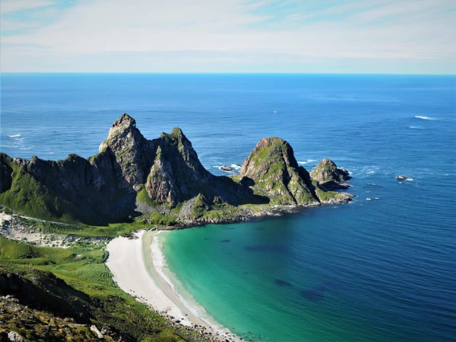 Plage Sable blanc Eau turquoise Lofoten