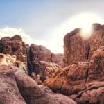soleil wadi rum montagnes roches