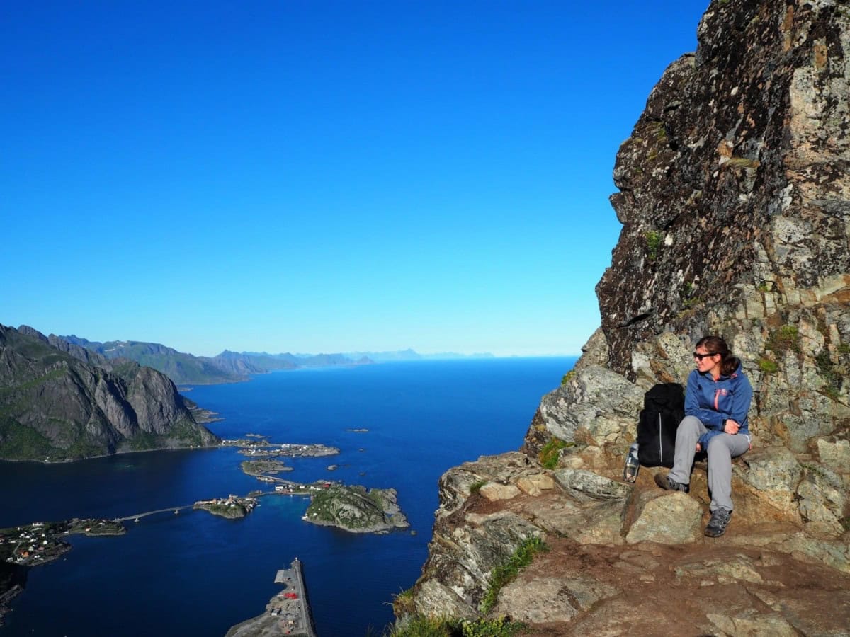 pause lors de la randonnée de Reinebringen