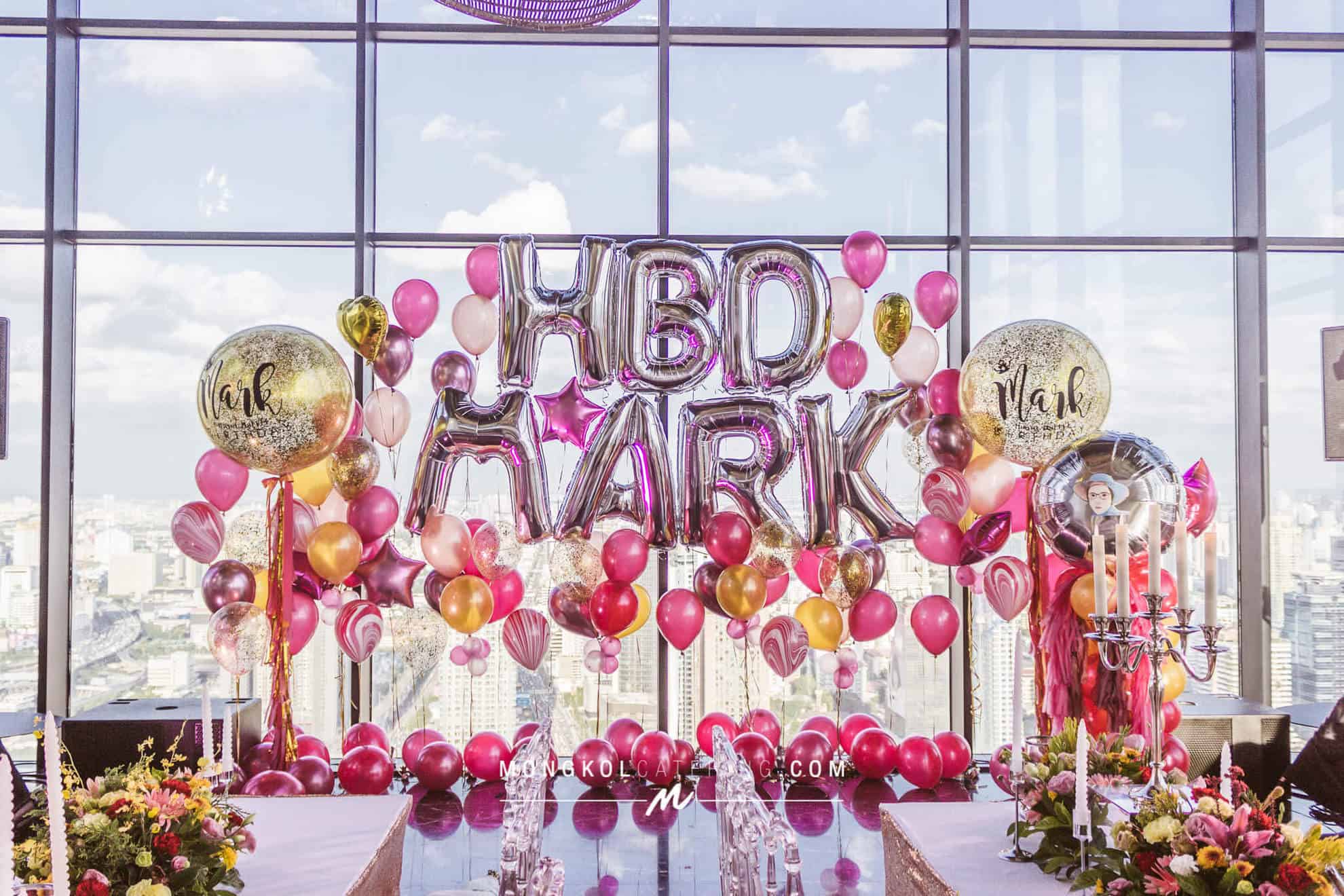 จัด เลี้ยง ค็อกเทล คานาเป้ โทนชมพู งานวันเกิดคุณ Mark Thawin