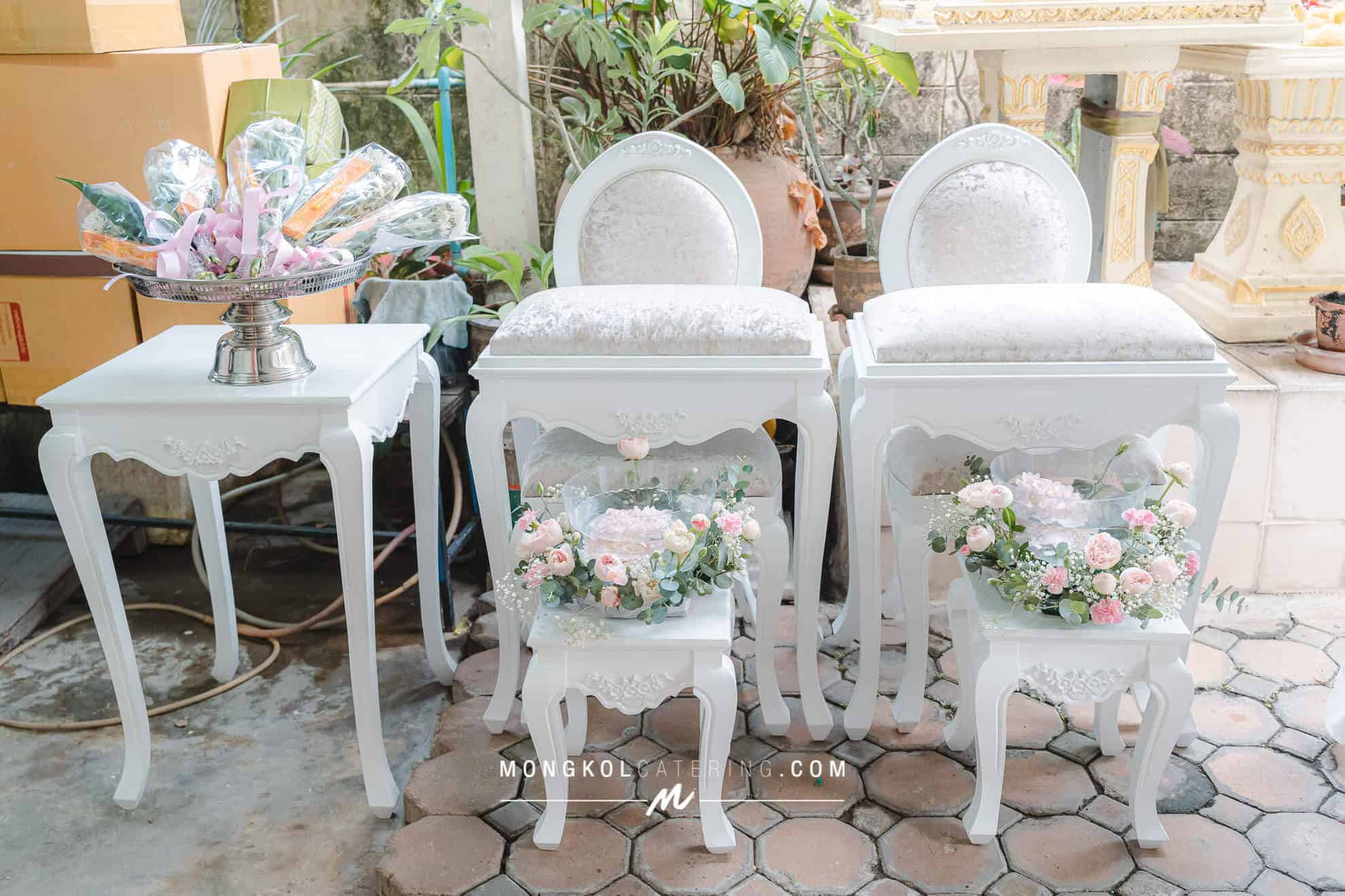 จัด งาน แต่ง ที่ บ้าน ฉากผ้า พร้อมชุดพิธีรดน้ำครบถ้วน