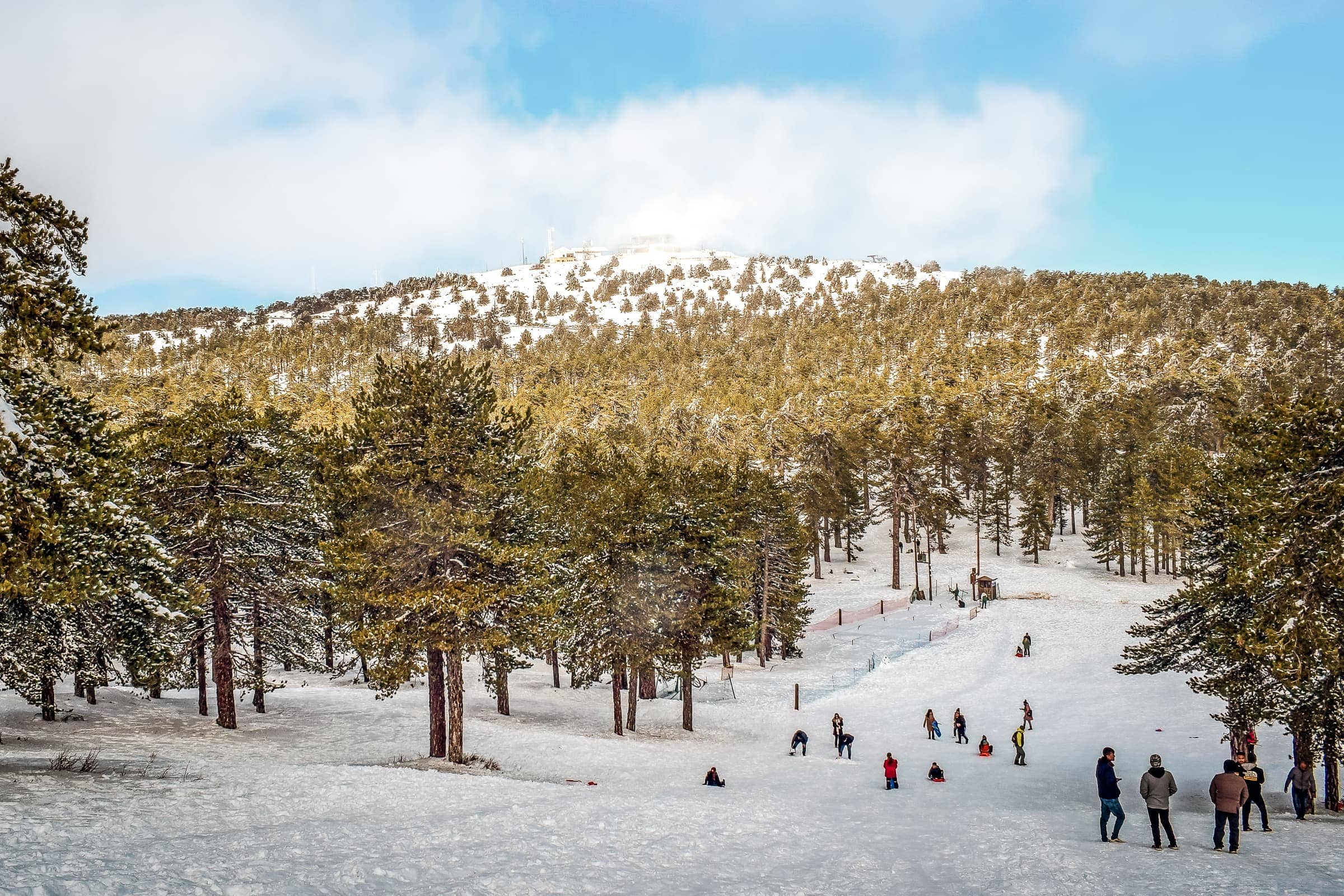 Wintersport im Troodosgebirge