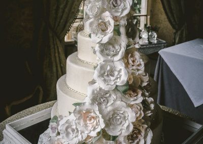Sugar Rose and Diamond Cascade Cake/ Tuscan Wedding Cakes