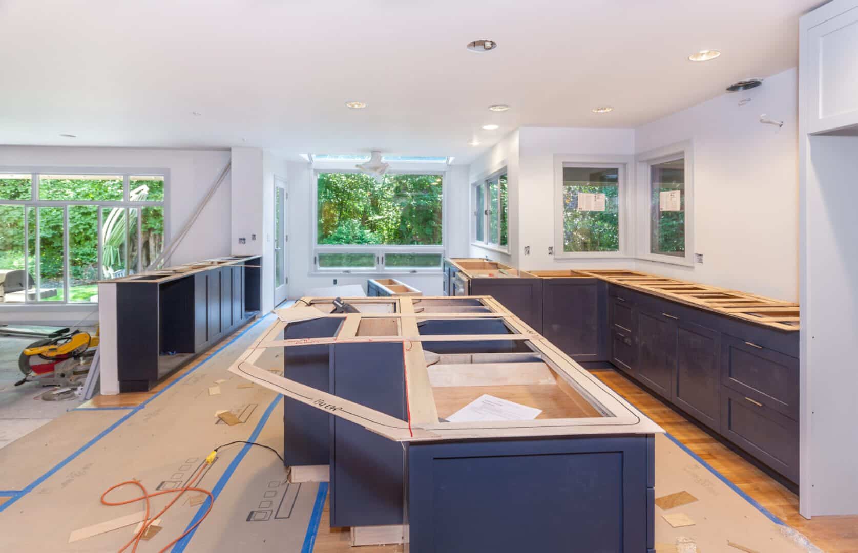 Templating kitchen countertops