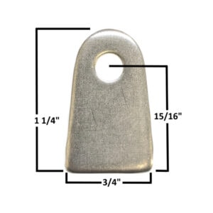 AA-127-A Bumper Tab, 1/8" Steel, 1/4" Hole