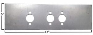 Metal pedal plate with three holes for industrial equipment.