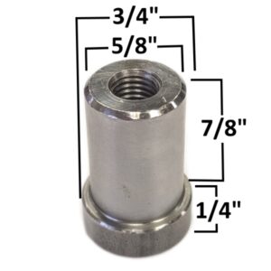 AA-580-A Steel Weld On Nut, fits 5/8" ID Tubing