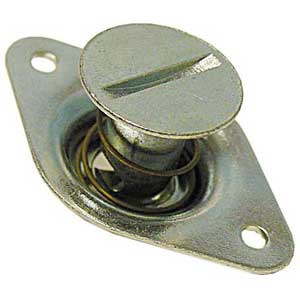 Close-up of durable metal hinge with spring for industrial applications.