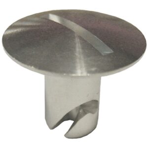 Steel oversize oval head Dzus button for industrial applications.
