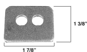 AA-198-A Square Tab, 3/16" steel, 7/16" holes
