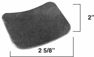 Rubber pedal pad for vehicle footrest with dimensions 2 5/8" by 2".