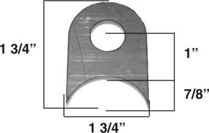 AA-514-A Chassis Tab, Fits 1 3/4" Tubing