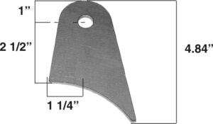 AA-540-A Chassis Tab, Fits 6" Tubing
