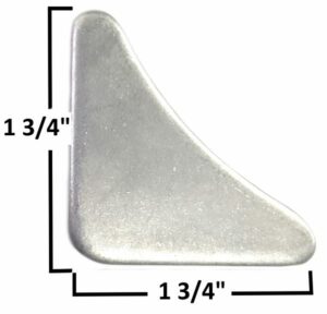 Steel gusset corner piece for structural reinforcement, 1 3/4 inches size.