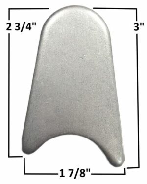 Chassis tab for 1 1/2 inch tubing, durable metal construction.