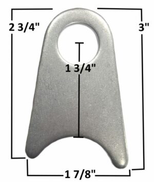 AA-025-C Chassis Tab, 3/16" Steel, 3/4" hole