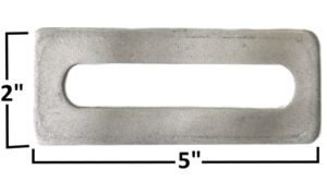 Heavy-duty metal pan hard bar mount plate for vehicle suspension.