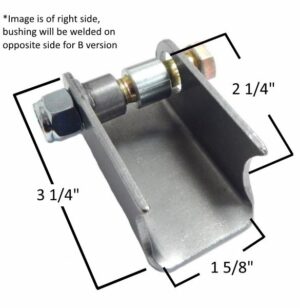 Coil over mount for 1 5/8" tubing with dimensions 3 1/4" x 1 5/8" x 2 1/4".