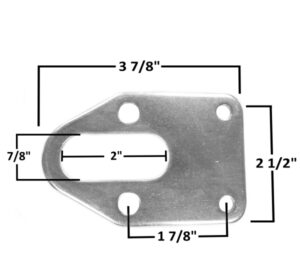 AA-371-B Fuel Pump Block-Off Plate for Chevy, 1/8" Steel, Slotted