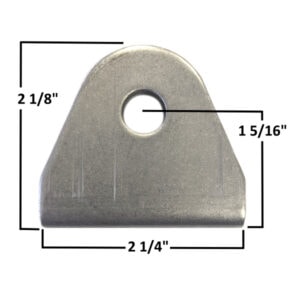 All Season Innovations double sheer seat belt tab with measurements for installation.
