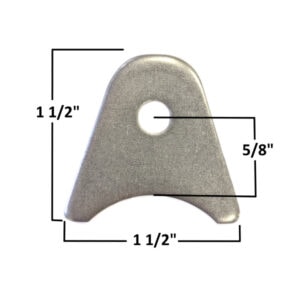 Precision-machined metal component for industrial applications, measuring 1.5" x 1.5" with a 5/8" hole.