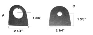 AA-084-A Light Bracket, 1/8" Steel, 1.180" Hole