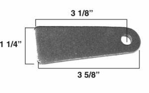 Spindle arm for JR Dragster or Go Kart with precise dimensions.