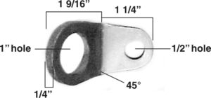 AA-389-A Engine Lift Tab, 1/4" Steel, 45 Degree Bend