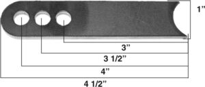 Pitman arm for LZ-60-A with precise measurements and hole positions.