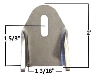 AA-598-D Chassis Tab, 1/4" x 3/4" Vertical Slot, Fits 1 1/4" Tubing